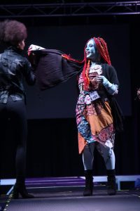 Model dressed as Sally walks the runway